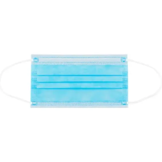 Picture of Disposable 3-Ply Face Mask, Adult Size, Individually Packed, 50/Box